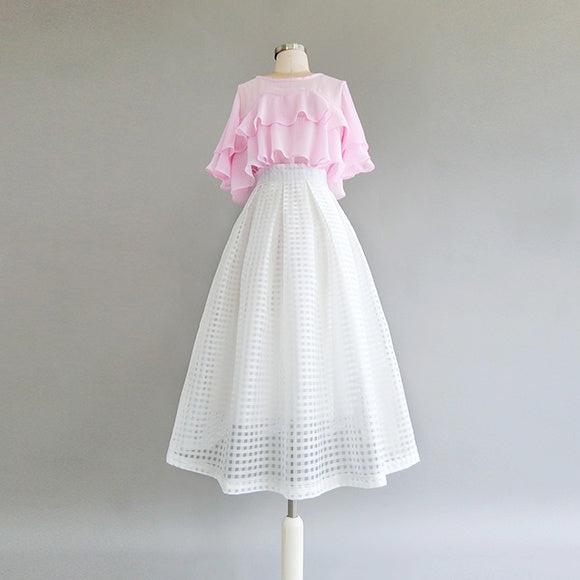 ホワイトオーガンジースカート