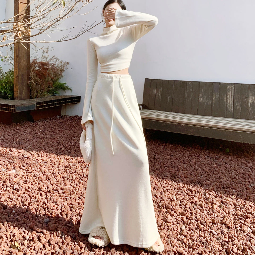 クロップトップロングスカートセットアップ