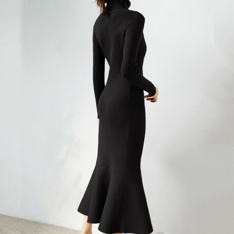 ハイネックマーメイドニットワンピース