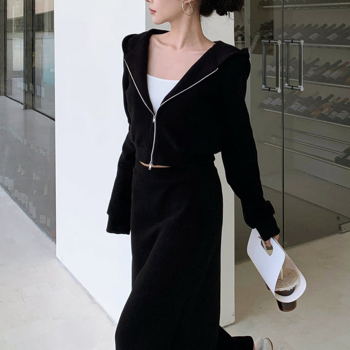 スウェットフーディースカートセットアップ