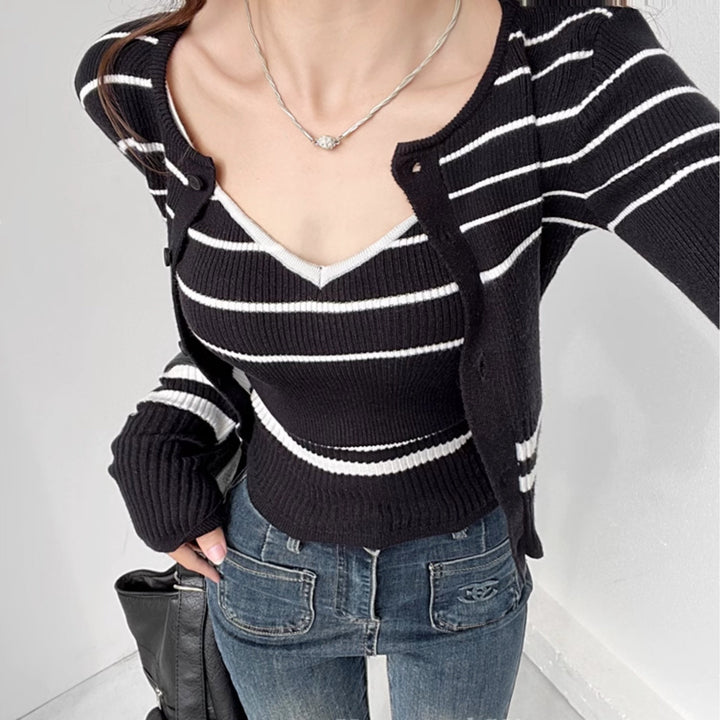 ストライプキャミニットアンサンブル