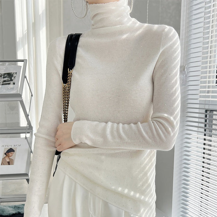 タートルネックストーンニット