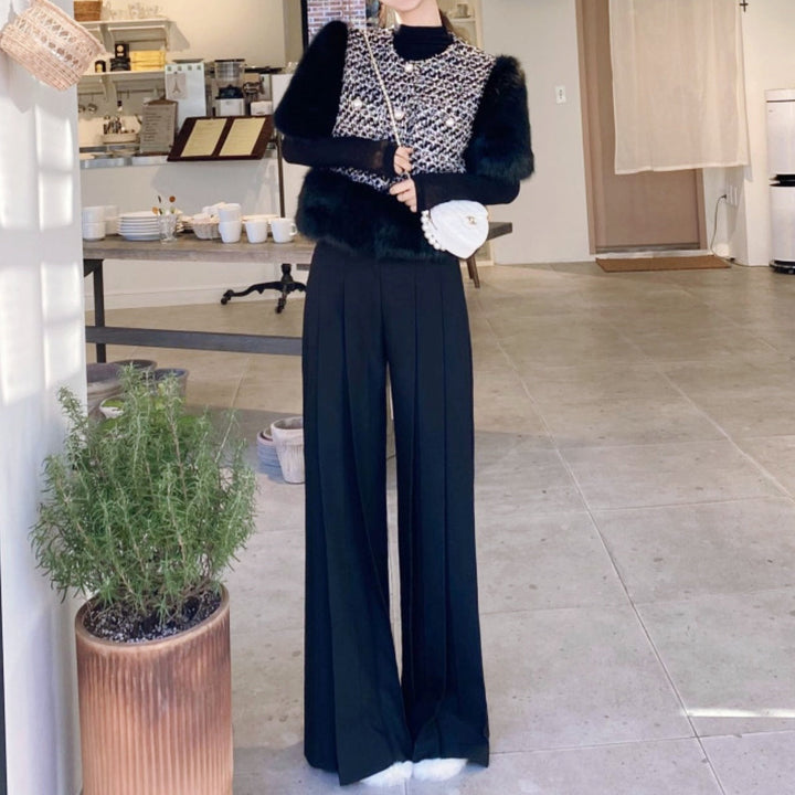 ハイウエストプリーツワイドパンツ