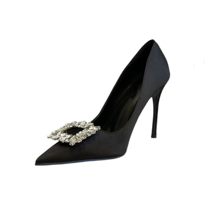 ビジューハイヒールパンプス