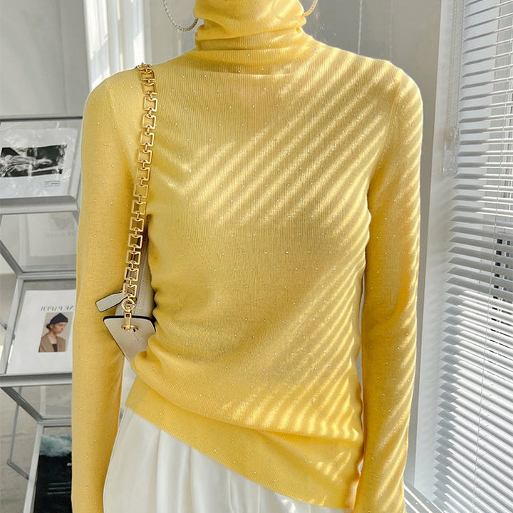 タートルネックストーンニット