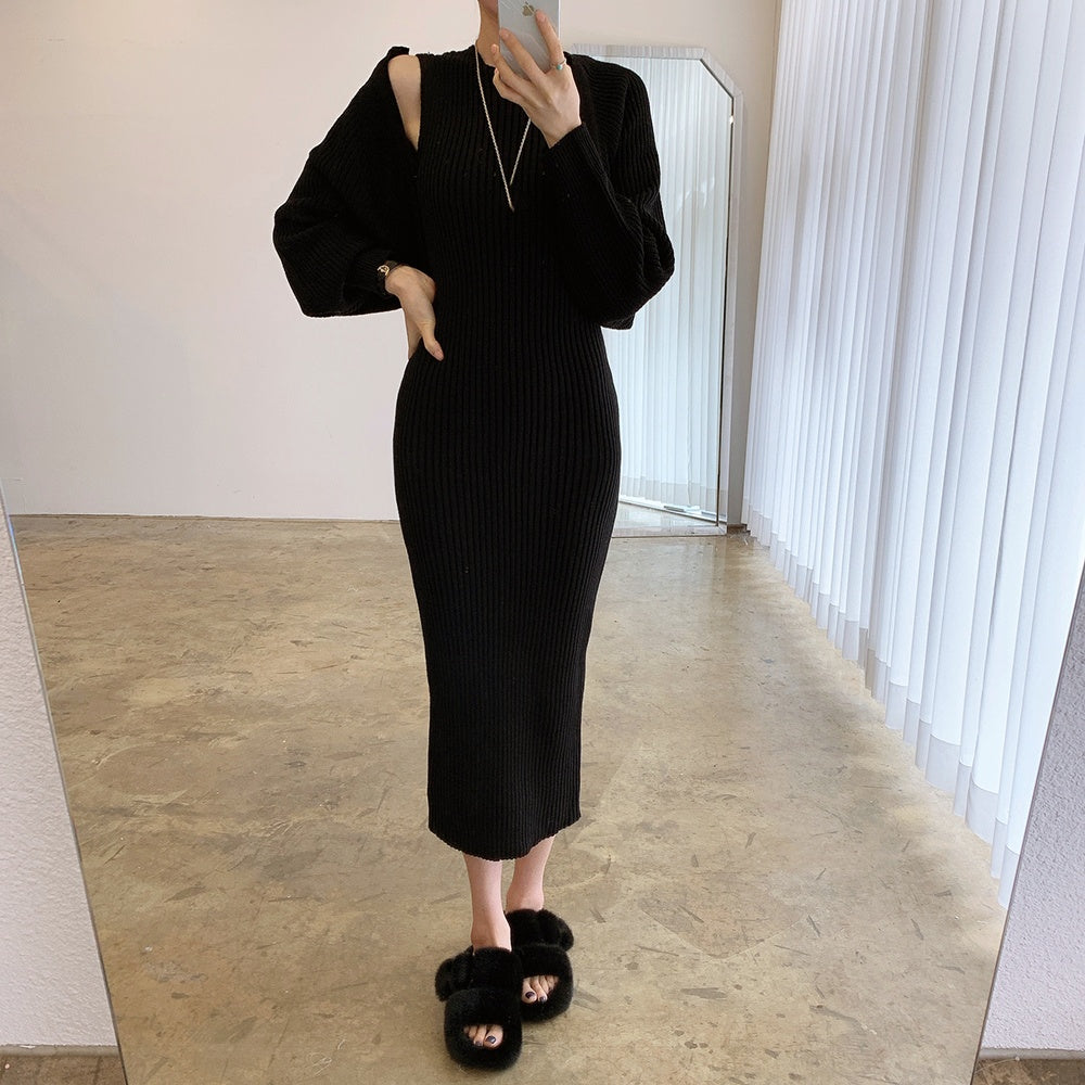 レイヤードニットワンピースセット