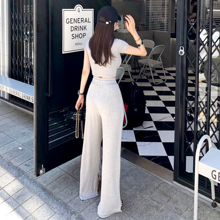 カジュアルTワイドパンツセットアップ