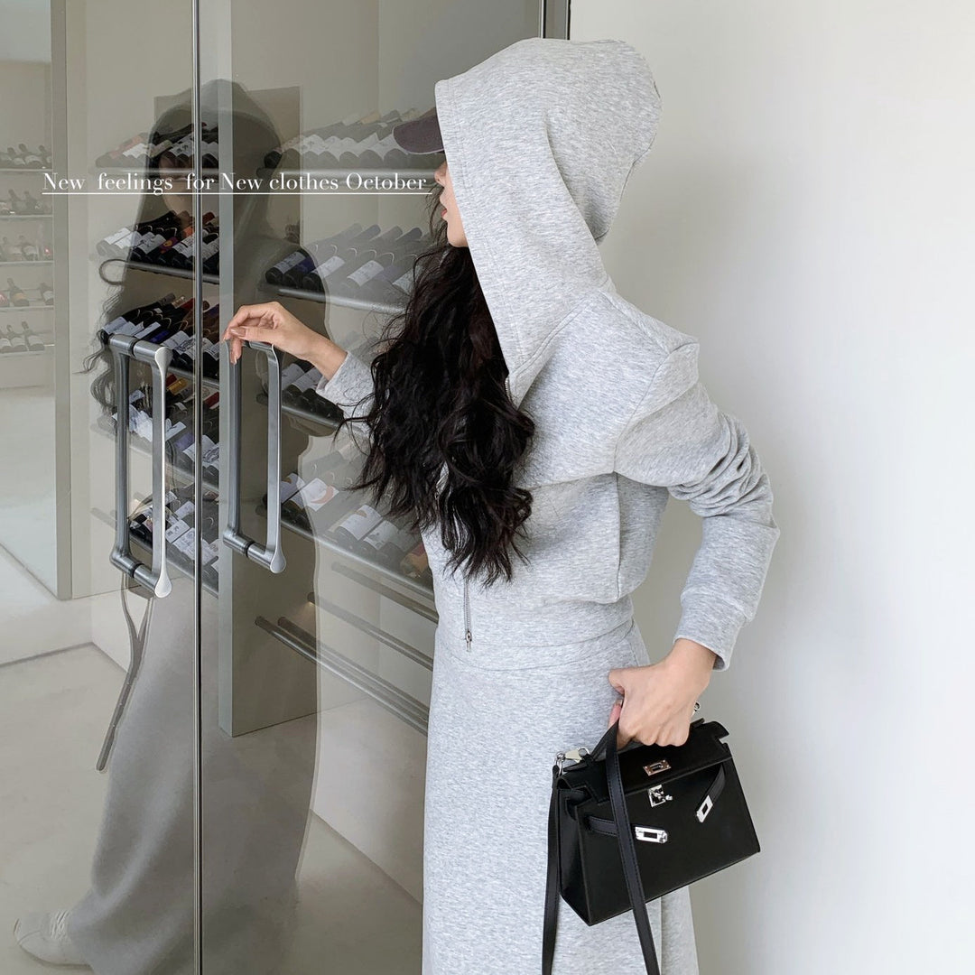 スウェットフーディースカートセットアップ