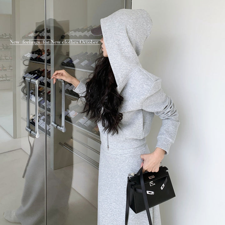 スウェットフーディースカートセットアップ