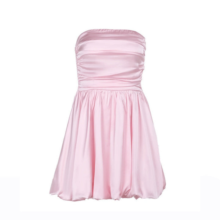 サテンベアバルーンミニワンピース