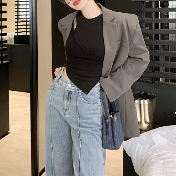 ショルダーカットアシンメトリーロンT