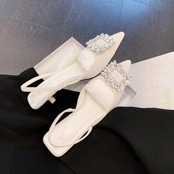 バックルビジューパンプス