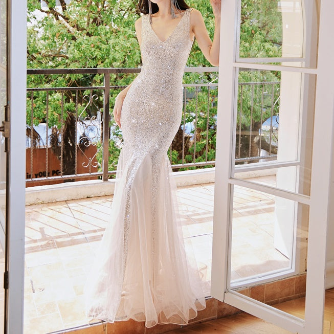 ビジュースパンコールマーメイドドレス