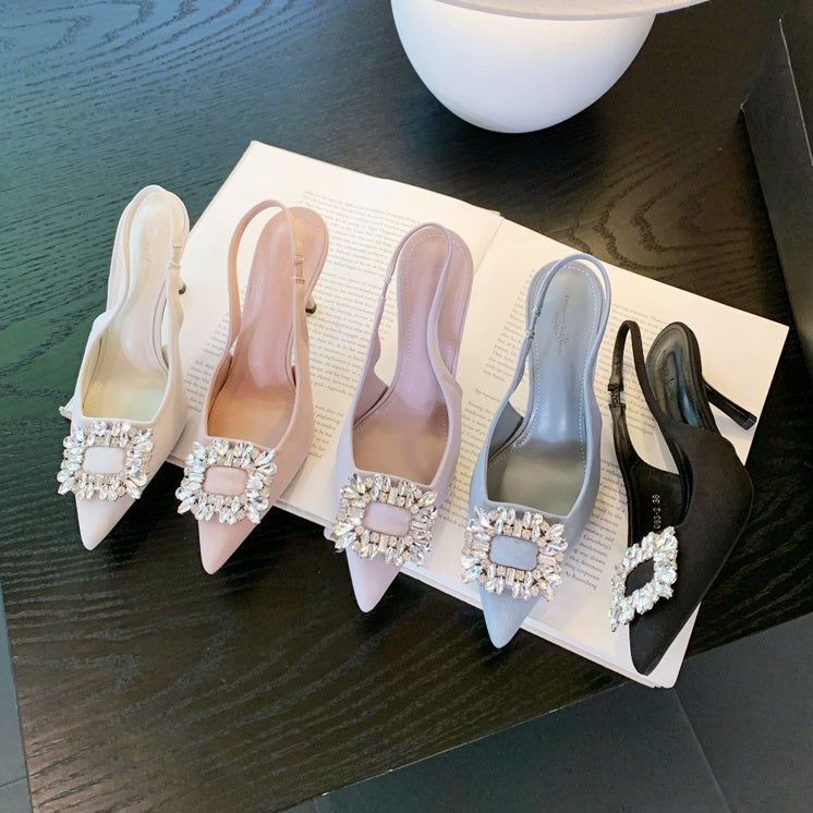 スクエアビジューパンプス