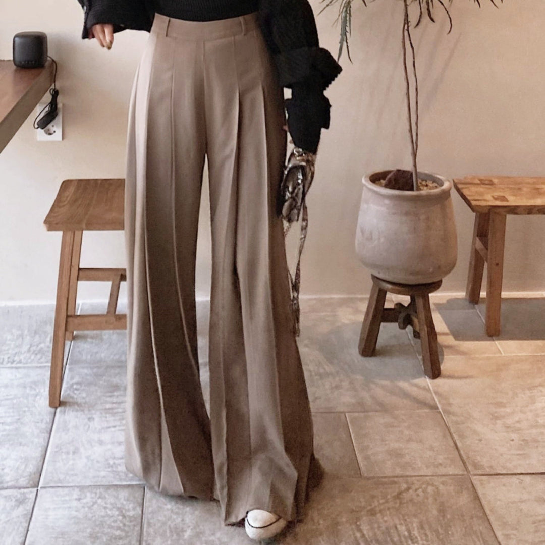 ハイウエストプリーツワイドパンツ