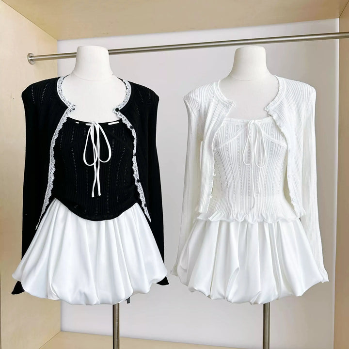 コントラストレースリボンアンサンブル