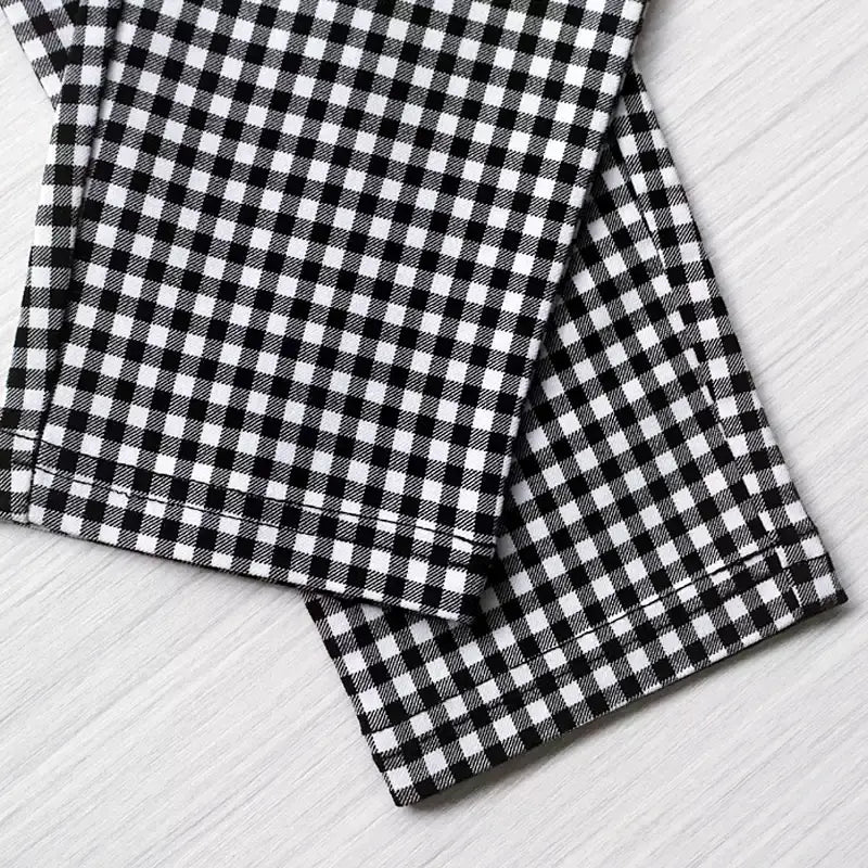 ハイウエストギンガムチェックレギンスパンツ