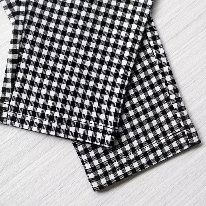 ハイウエストギンガムチェックレギンスパンツ