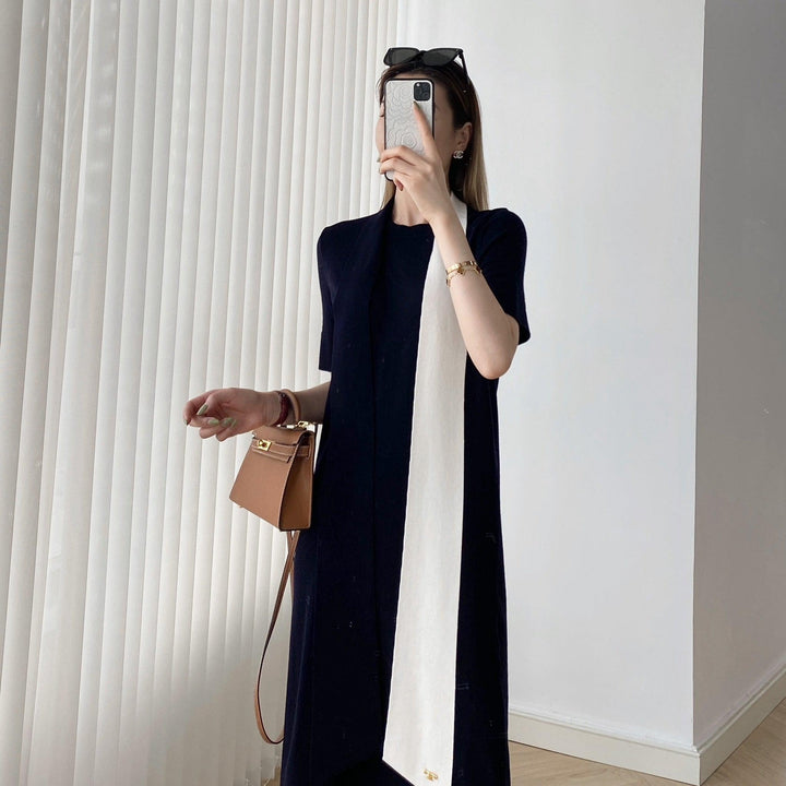 バイカラーリボンワンピース