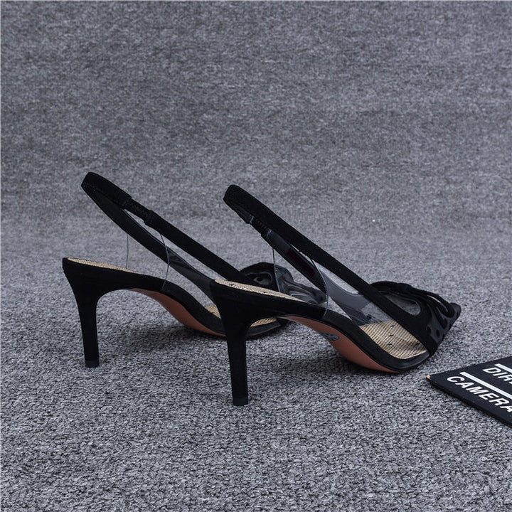 ドット柄メッシュパンプス