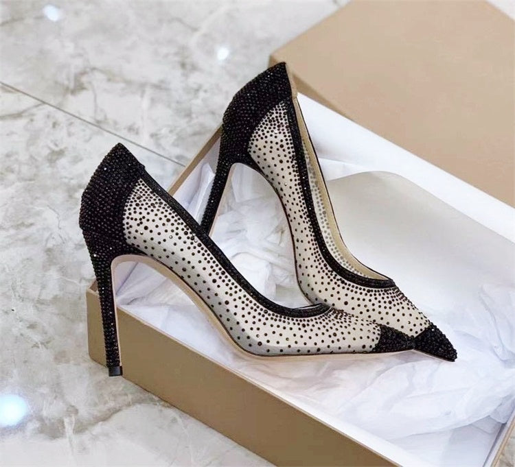 クリスタルビジューシースルーパンプス