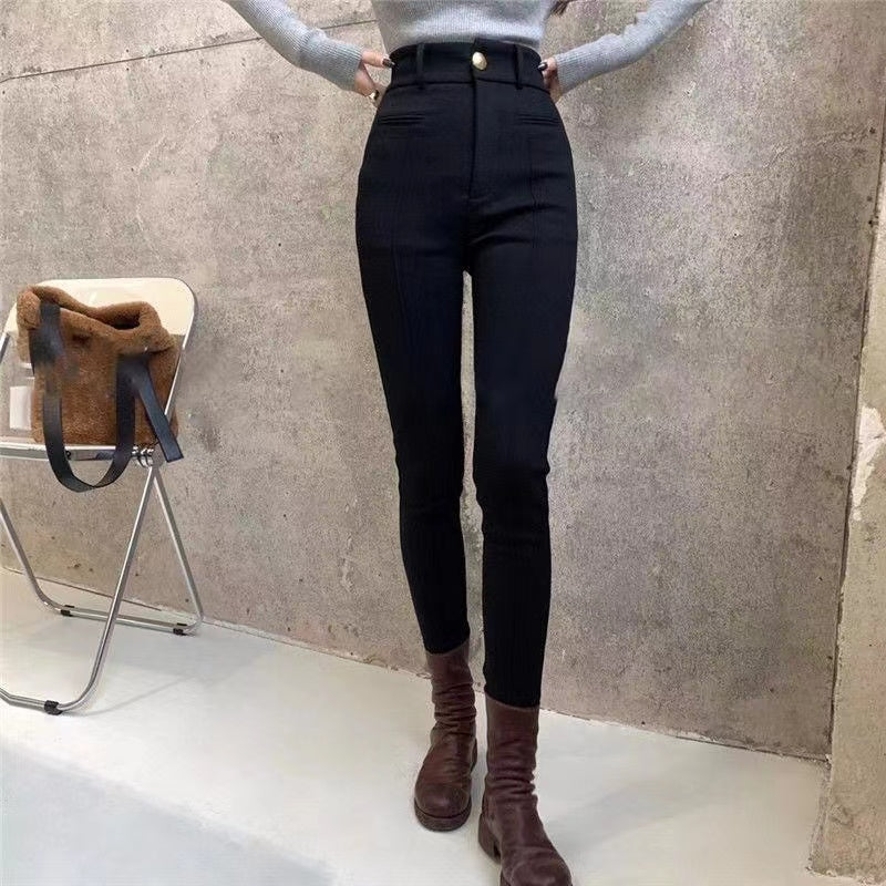 ハイウエスト裏起毛レギンスパンツ