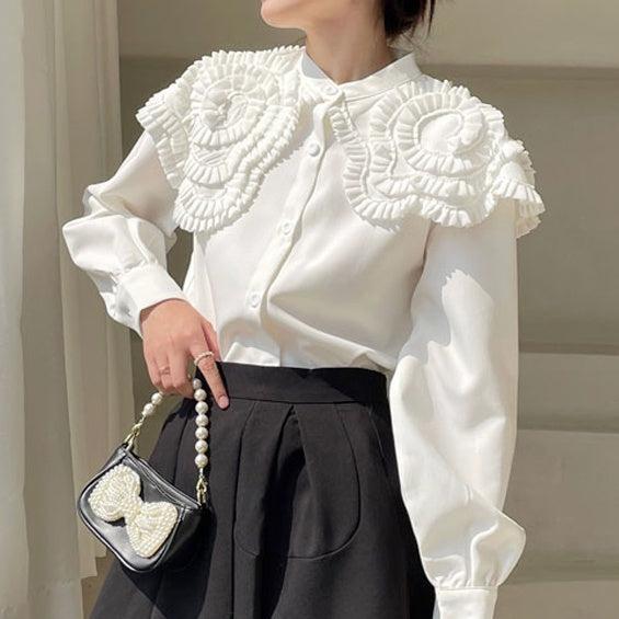 デイジープリーツデザインシャツ