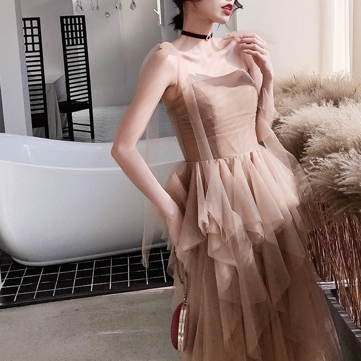 オーガンジーフリルリボンドレス