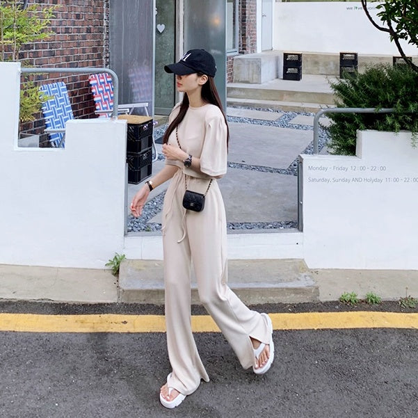 リラクシングTスリットパンツセットアップ