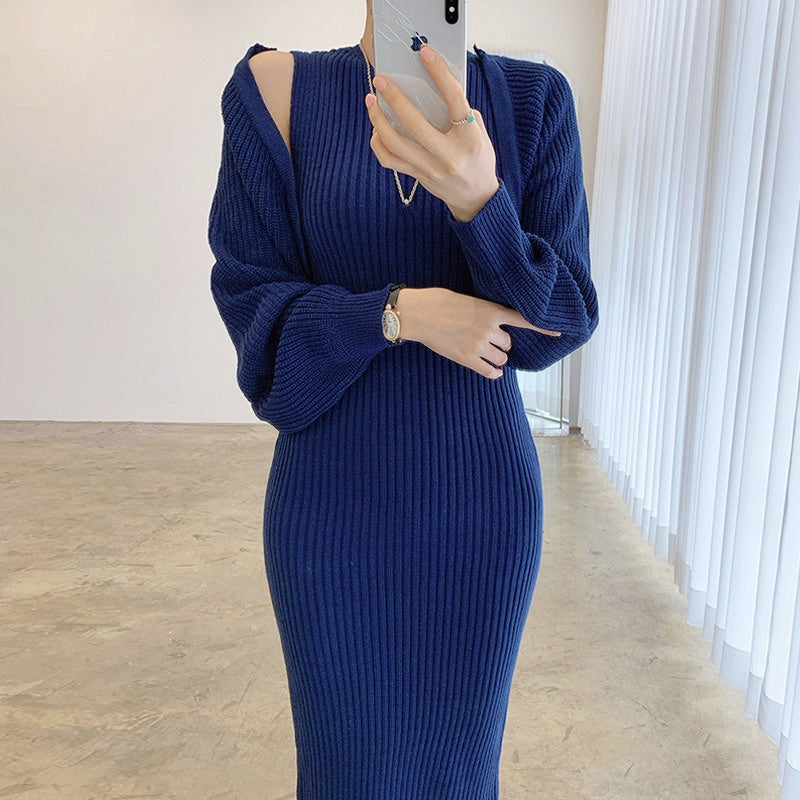 レイヤードニットワンピースセット