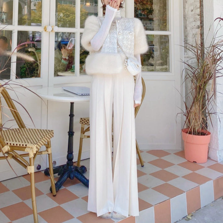 ハイウエストプリーツワイドパンツ