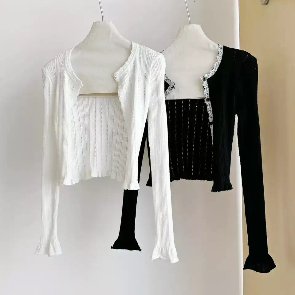 コントラストレースリボンアンサンブル