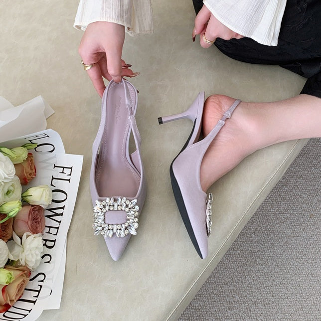 スクエアビジューパンプス