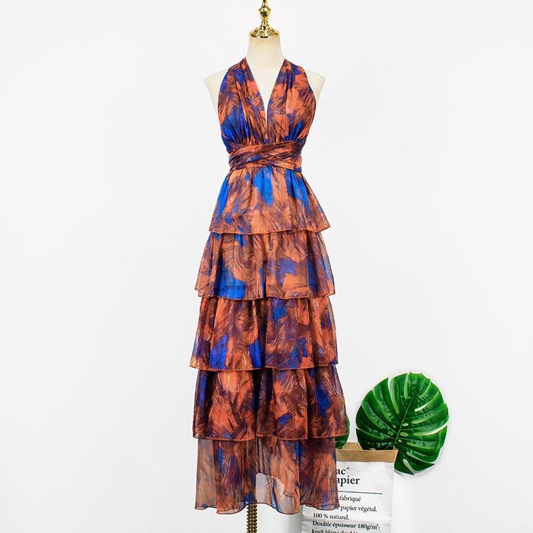 バックオープンシフォンドレス