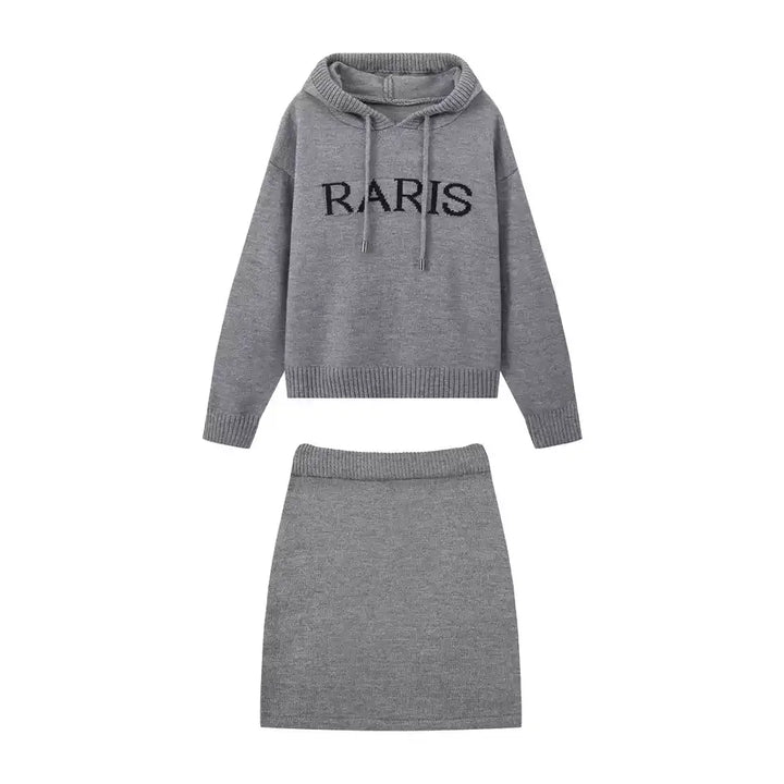 PARISロゴフーディースカートセットアップ