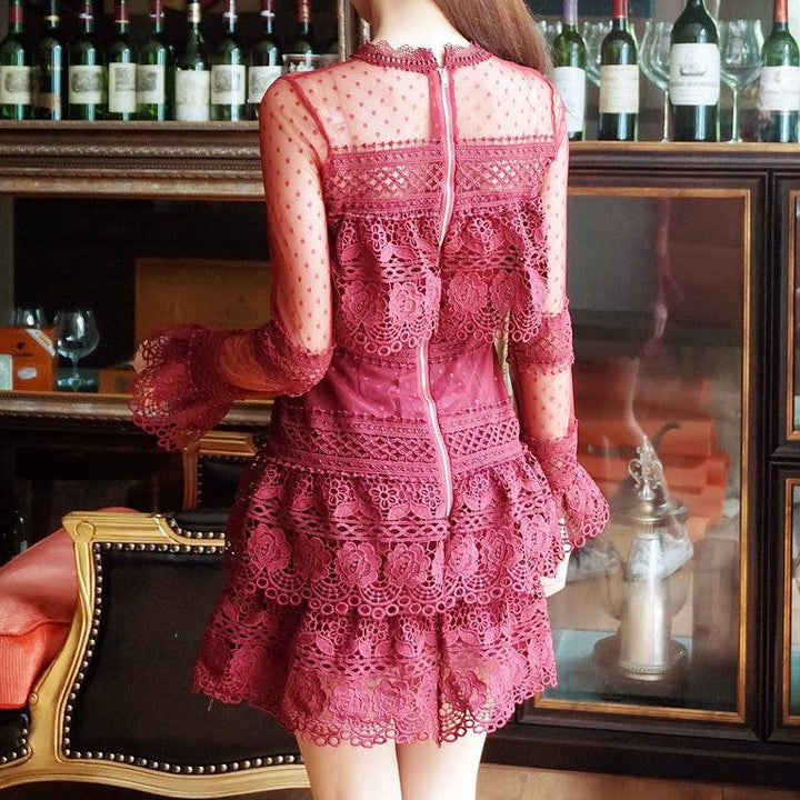 フレンチシースルーレースドレス