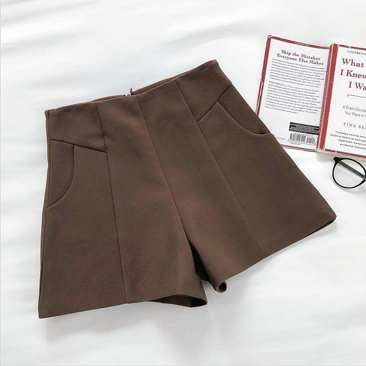 ワイドハイウエストショートパンツ