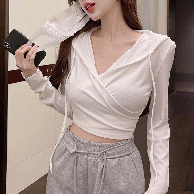 カシュクールスリムフードトップス