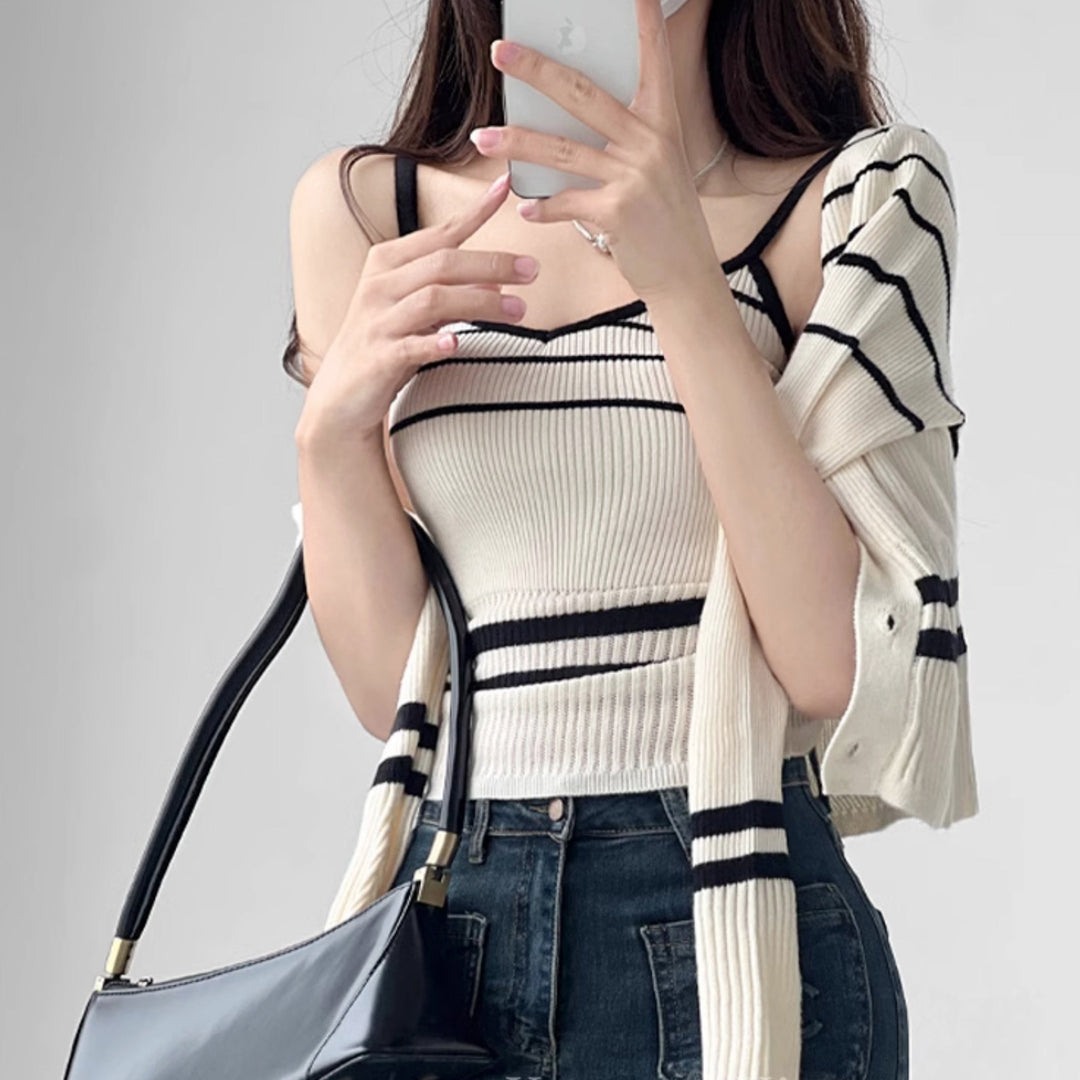 ストライプキャミニットアンサンブル