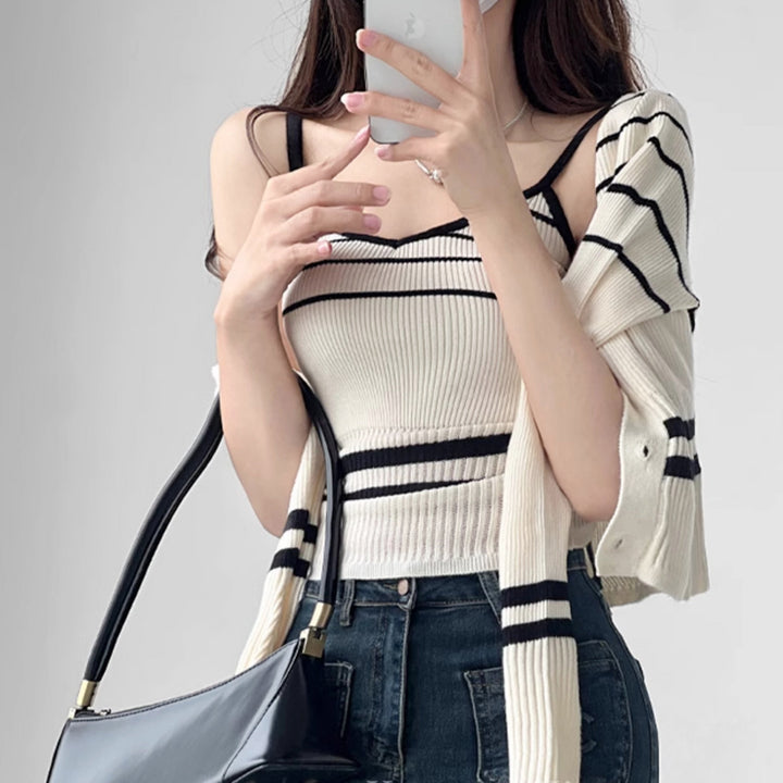 ストライプキャミニットアンサンブル