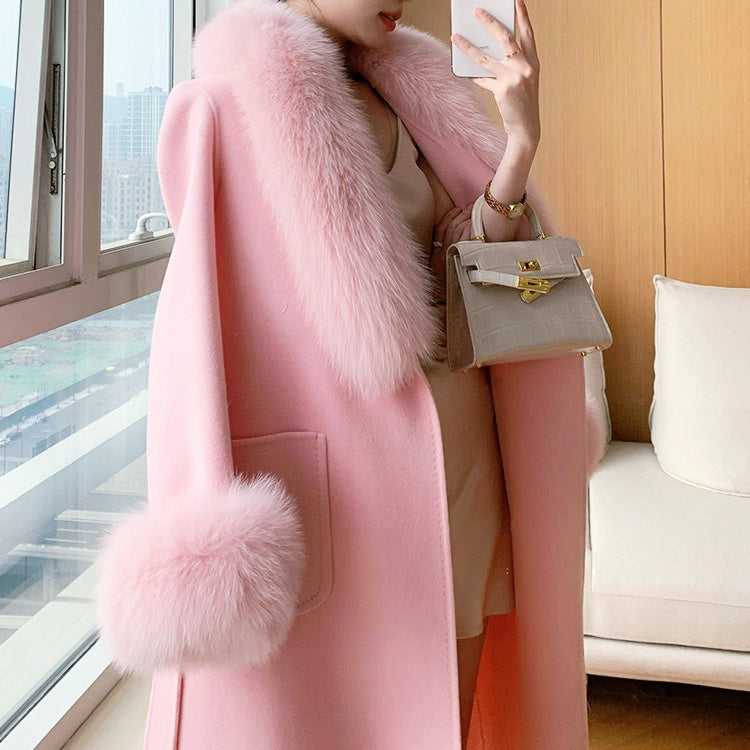 FOXファーパステルカラーロングコート