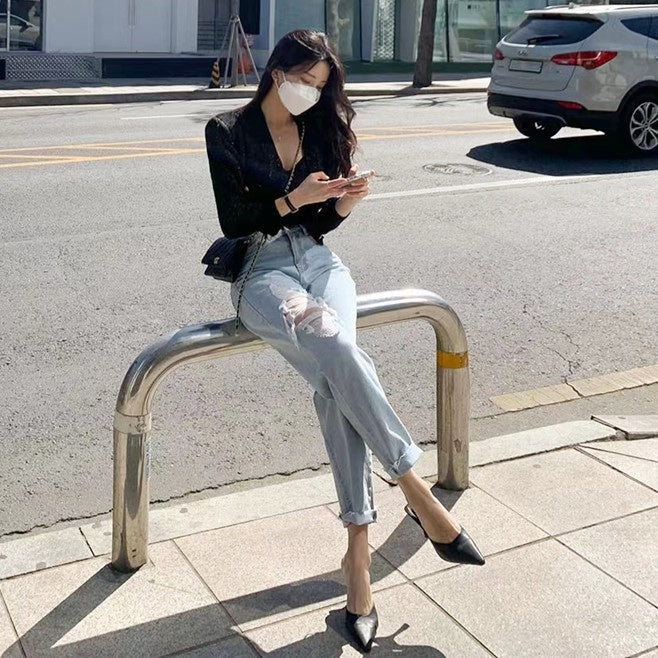 Vネックニットキャミアンサンブル