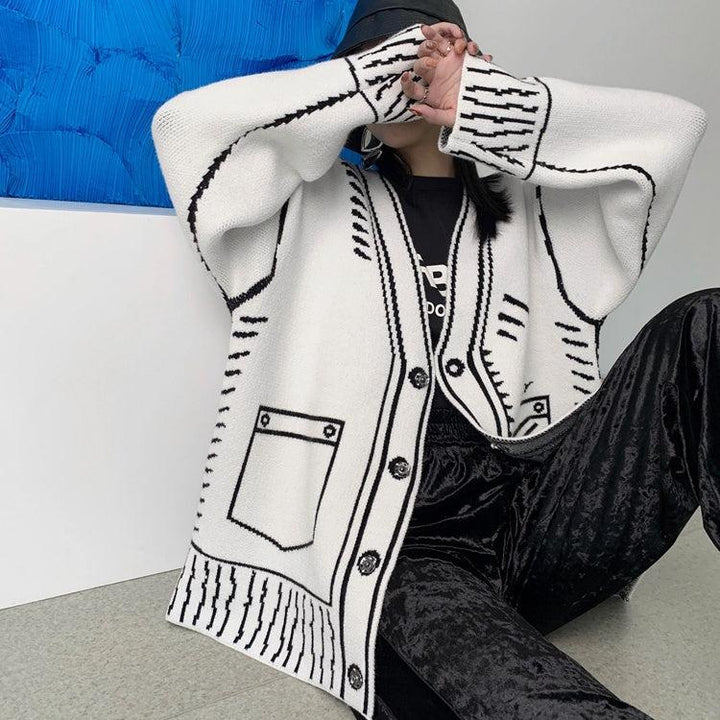 フェイクアートカーディガン