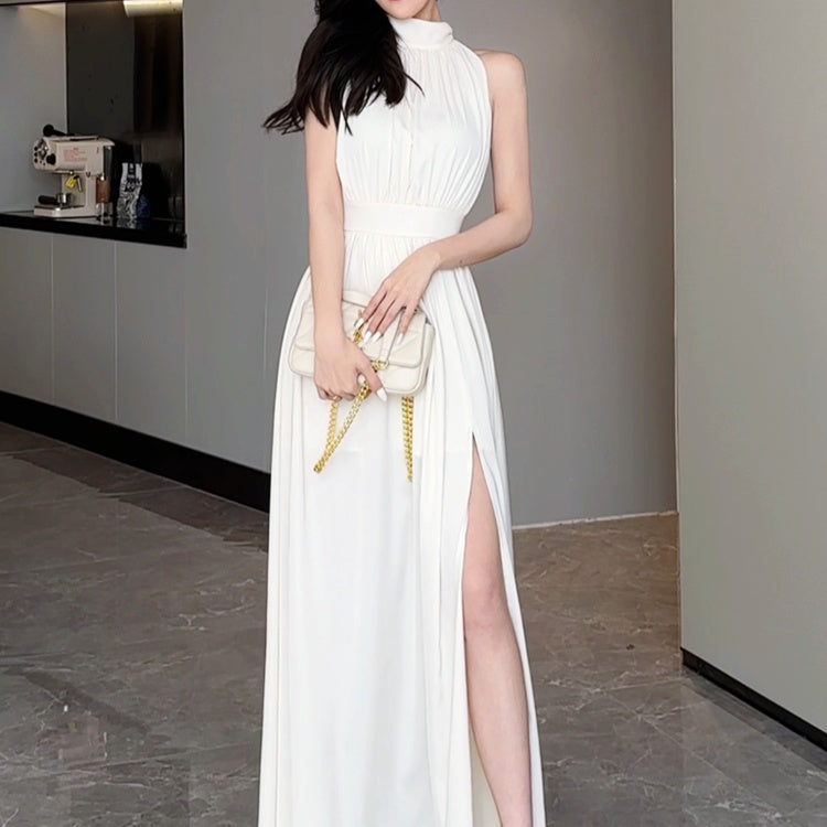 ホルターネックスリットロングドレス