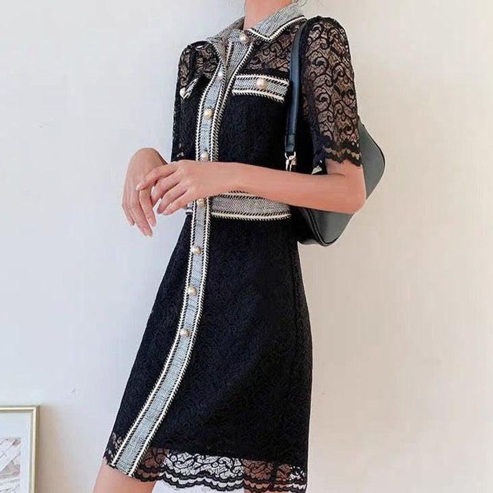 フレンチ襟レースワンピース