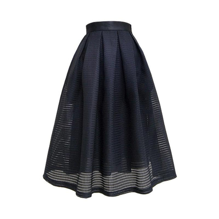 ブラックオーガンジーフレアスカート