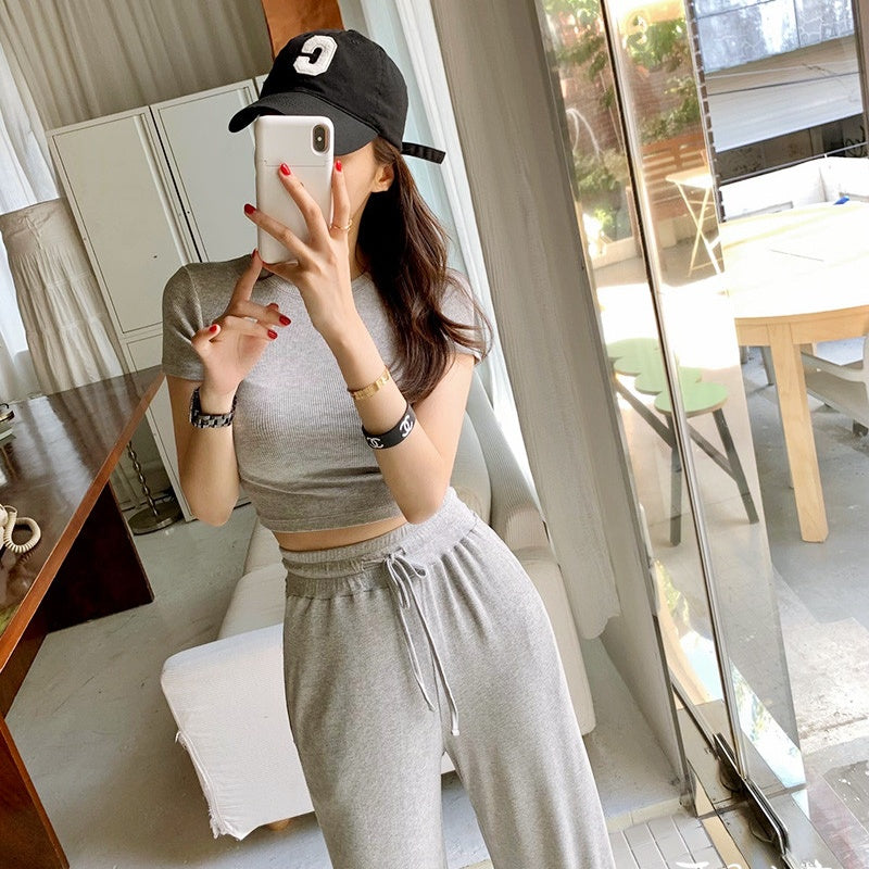 カジュアルTワイドパンツセットアップ