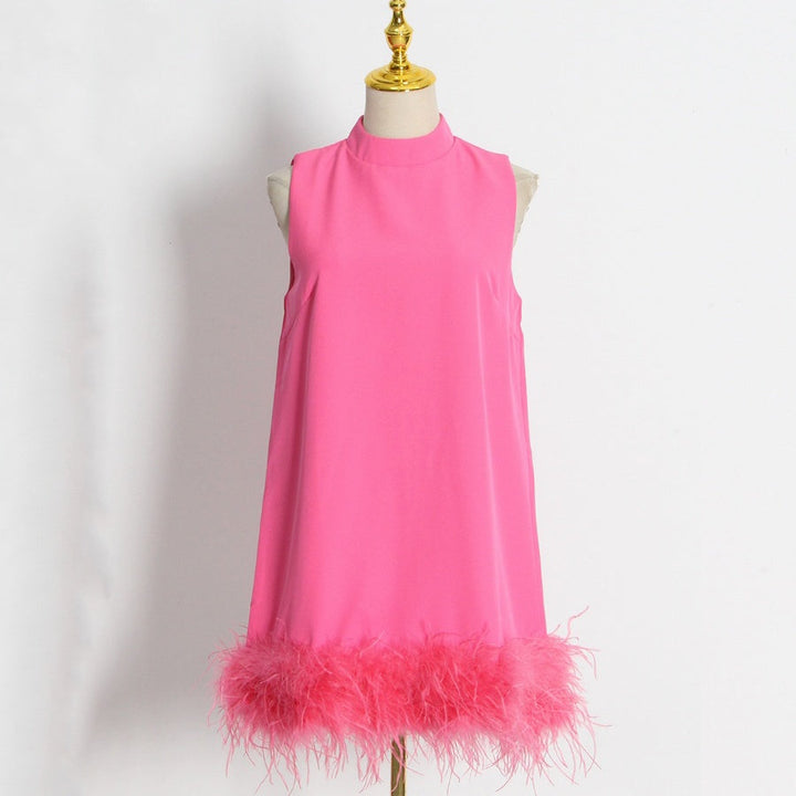 ノースリーブヘムファーワンピース