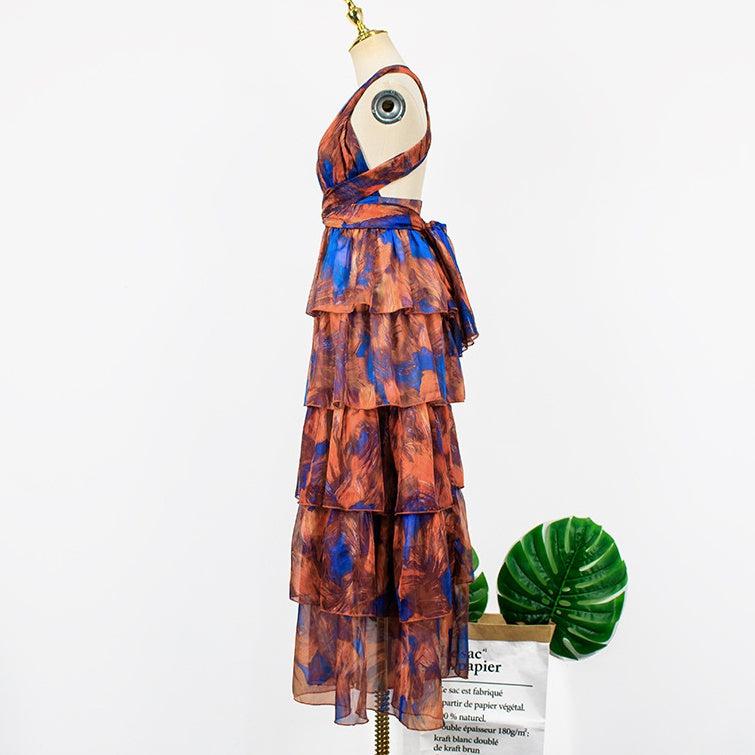 バックオープンシフォンドレス