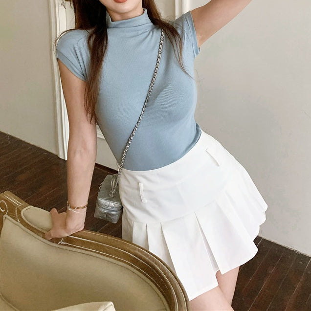 ハイネックタイトトップス